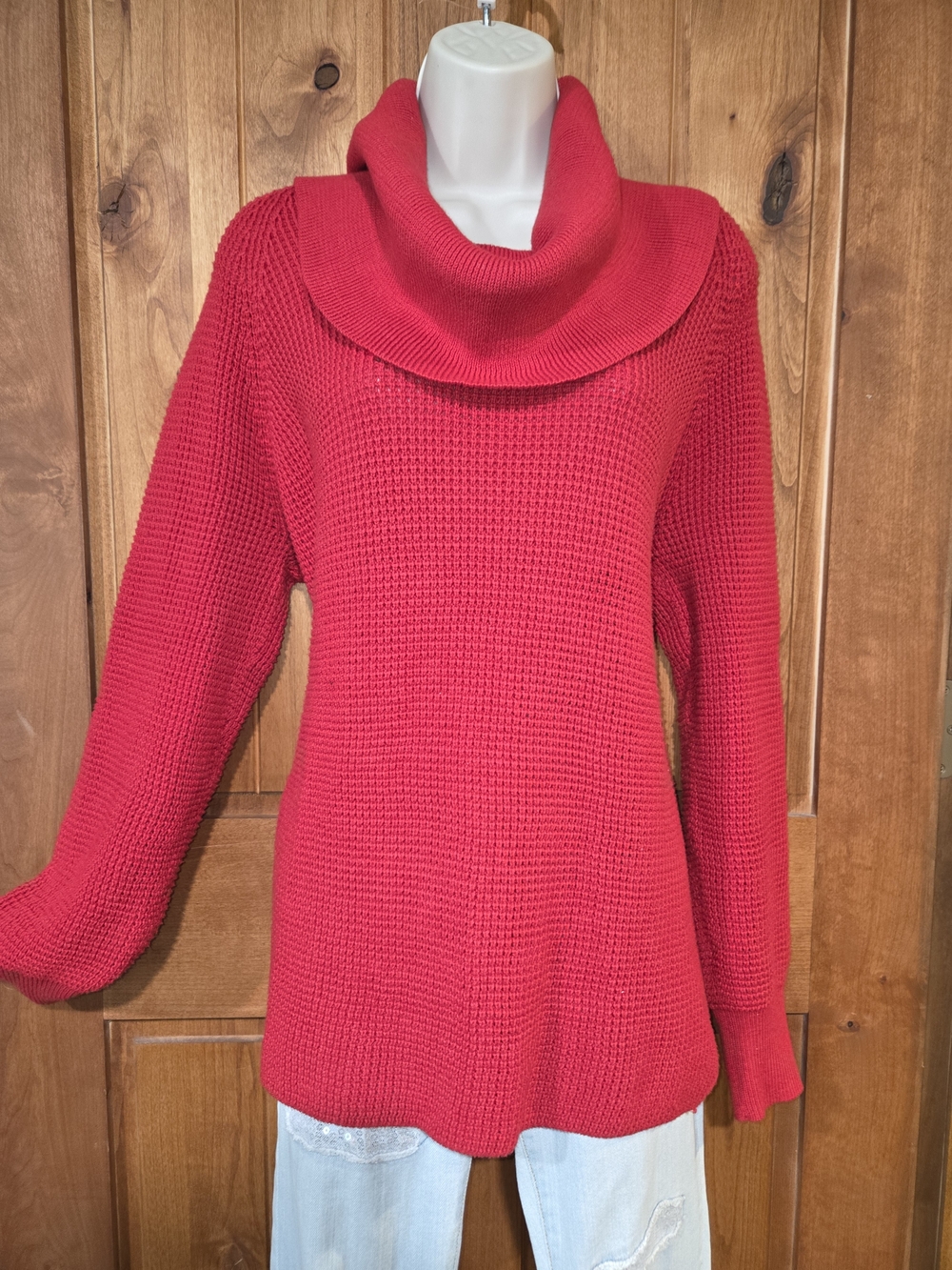 MICHAEL Michael Kors Red Cowl Neck Knit Sweater